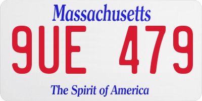 MA license plate 9UE479