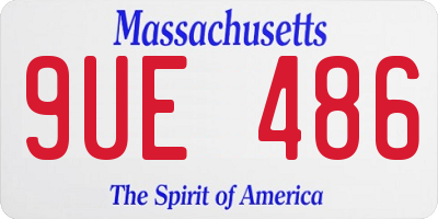 MA license plate 9UE486