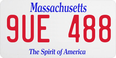 MA license plate 9UE488