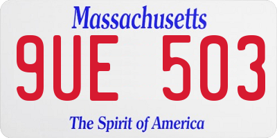 MA license plate 9UE503