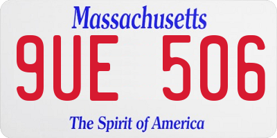 MA license plate 9UE506
