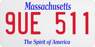 MA license plate 9UE511
