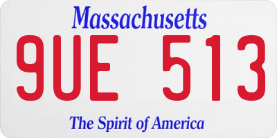 MA license plate 9UE513