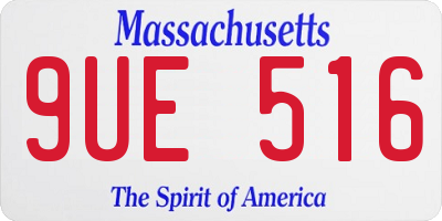 MA license plate 9UE516