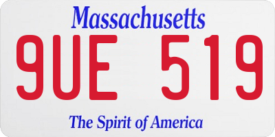 MA license plate 9UE519