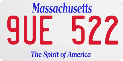 MA license plate 9UE522