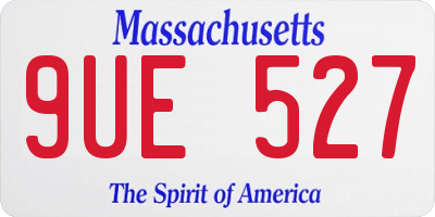MA license plate 9UE527