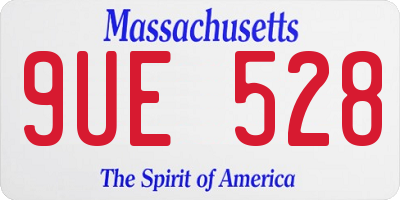 MA license plate 9UE528