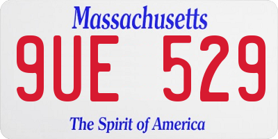 MA license plate 9UE529