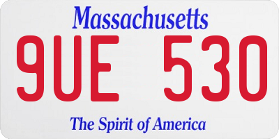 MA license plate 9UE530