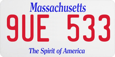 MA license plate 9UE533