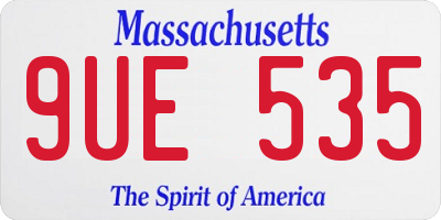 MA license plate 9UE535