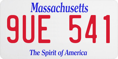 MA license plate 9UE541