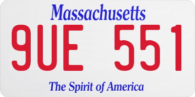 MA license plate 9UE551