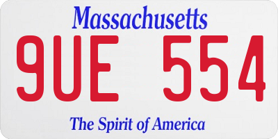 MA license plate 9UE554