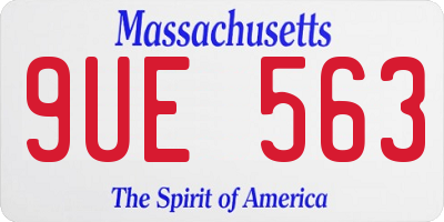 MA license plate 9UE563