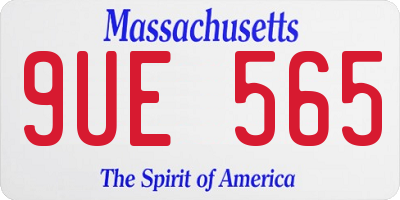 MA license plate 9UE565