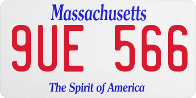 MA license plate 9UE566