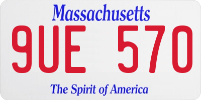 MA license plate 9UE570
