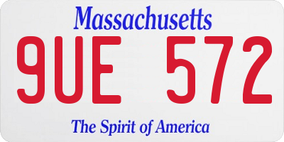 MA license plate 9UE572