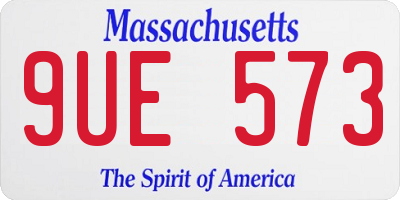 MA license plate 9UE573
