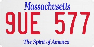MA license plate 9UE577