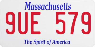 MA license plate 9UE579