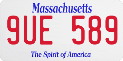 MA license plate 9UE589