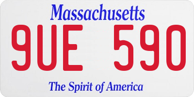 MA license plate 9UE590
