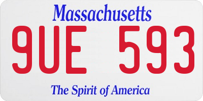 MA license plate 9UE593