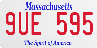 MA license plate 9UE595