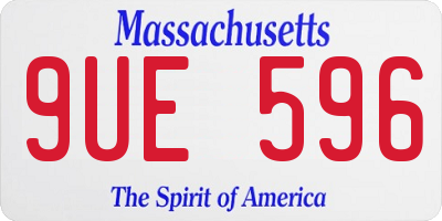 MA license plate 9UE596