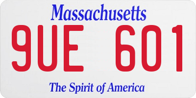 MA license plate 9UE601