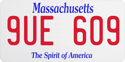 MA license plate 9UE609