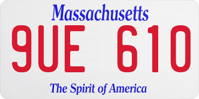 MA license plate 9UE610