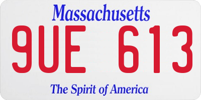 MA license plate 9UE613