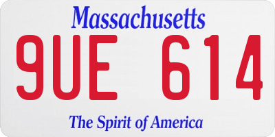 MA license plate 9UE614