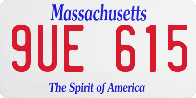 MA license plate 9UE615