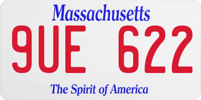 MA license plate 9UE622
