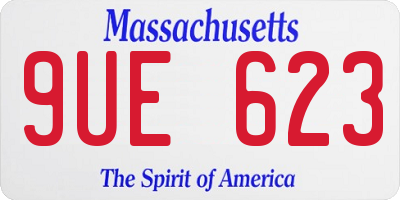 MA license plate 9UE623