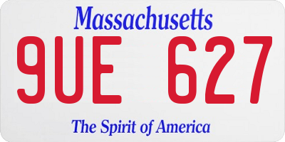 MA license plate 9UE627