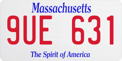 MA license plate 9UE631