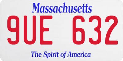 MA license plate 9UE632