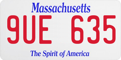 MA license plate 9UE635