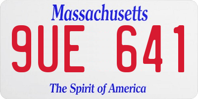 MA license plate 9UE641