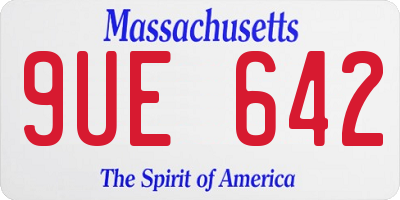 MA license plate 9UE642