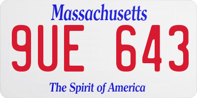 MA license plate 9UE643