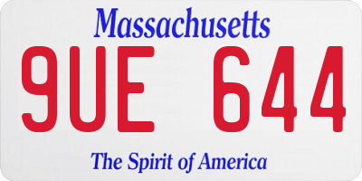 MA license plate 9UE644