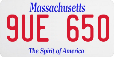 MA license plate 9UE650