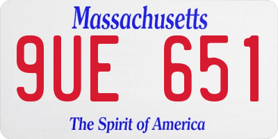 MA license plate 9UE651